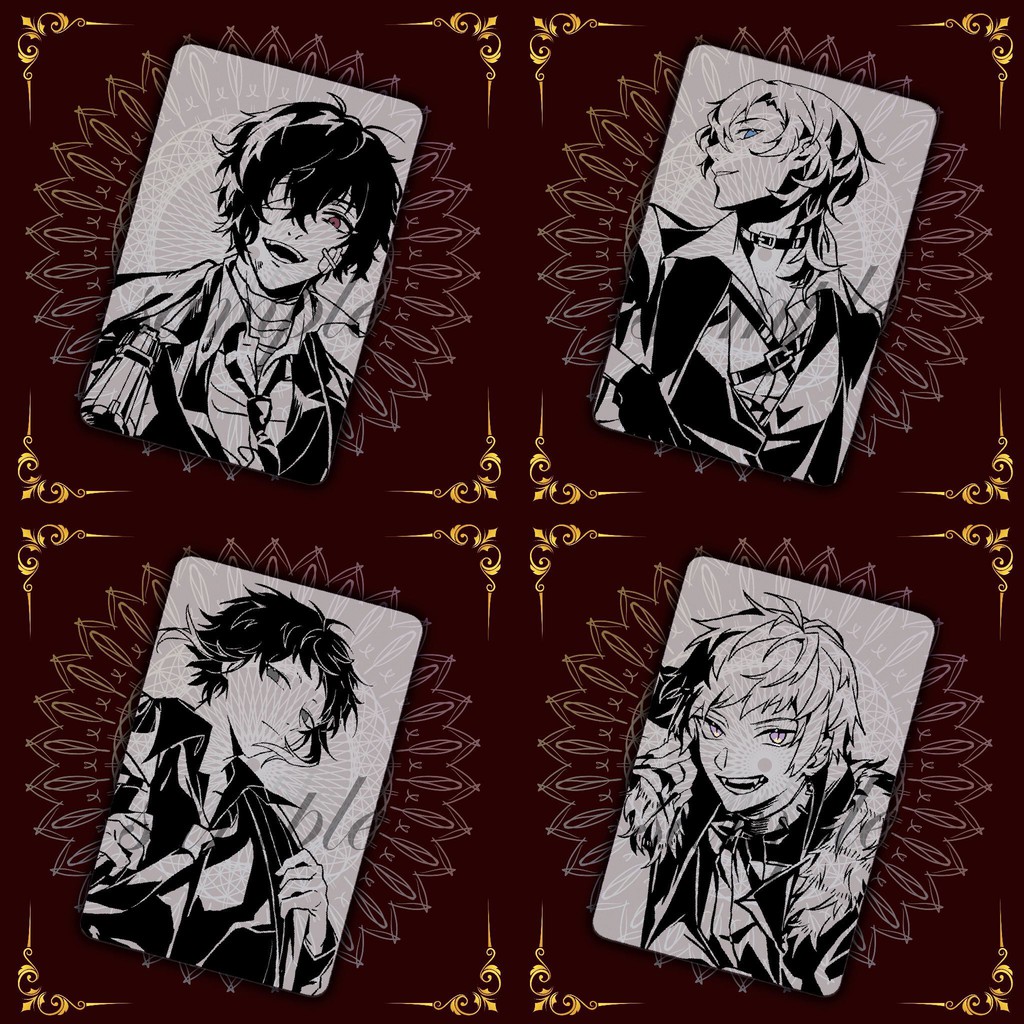 Thẻ nhựa trong suốt nhân vật hoạt hình Văn hào lưu lạc, pvc card Anime Bungou stray dogs