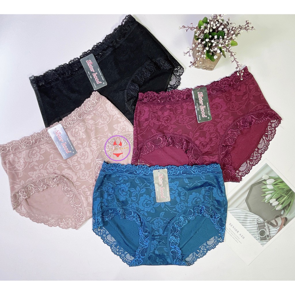 Quần lót Thai Lan SisterHood thun lạnh phối ren siêu mịn FreeSize 40-55kg