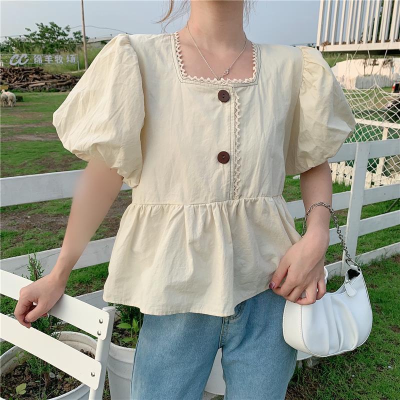 Áo Kiểu Tay Phồng Thiết Kế Mới Ngọt Ngào Thời Trang Mùa Hè Theo Phong Cách