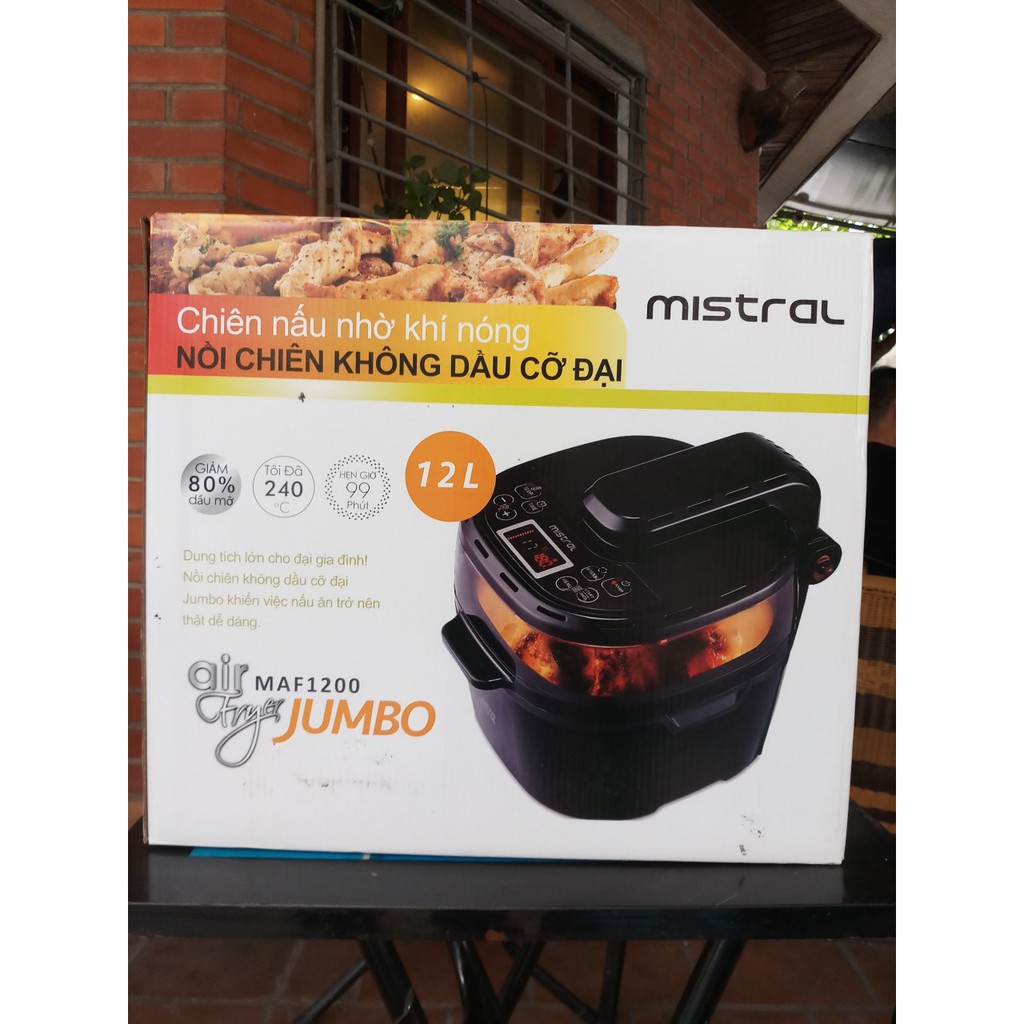 Nồi chiên Mistral MAF1200, 12 Lít, Có giá lưới inox, Malaysia