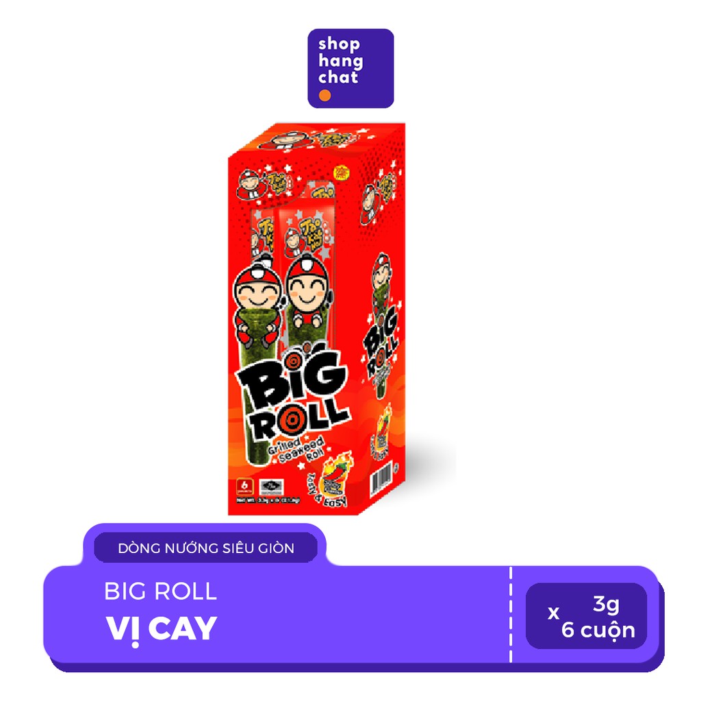 Snack Rong Biển Taokaenoi BIG ROLL Thái Lan nhiều vị  Hộp 6 cái x 6g