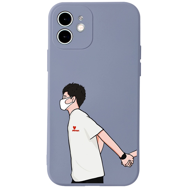 Ốp lưng GUMAN mềm nam nữ cặp đôi dễ thương đẹp cho iPhone 14 13 12 11 Pro Max SE 2020 X XR XS 8 7 6S 6 Plus kute XYB425