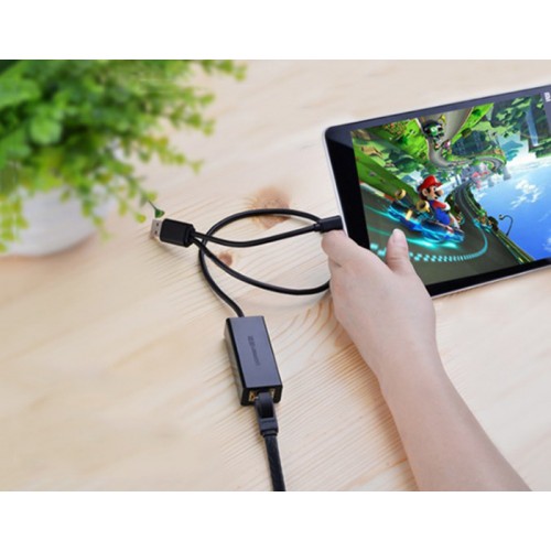 Cáp chuyển USB to Lan hỗ trợ OTG Cao cấp Ugreen 30219 Chính hảng CR110