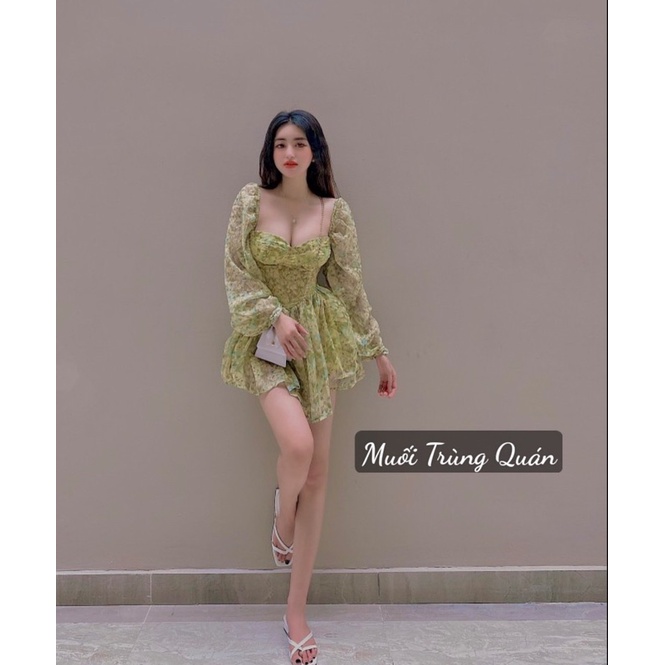 Váy nữ hoa tơ hở lưng