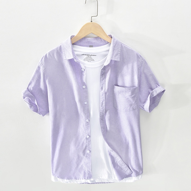 Keep Casual Áo Sơ Mi Vải Cotton Tay Ngắn Thiết Kế Trẻ Trung Cho Nam