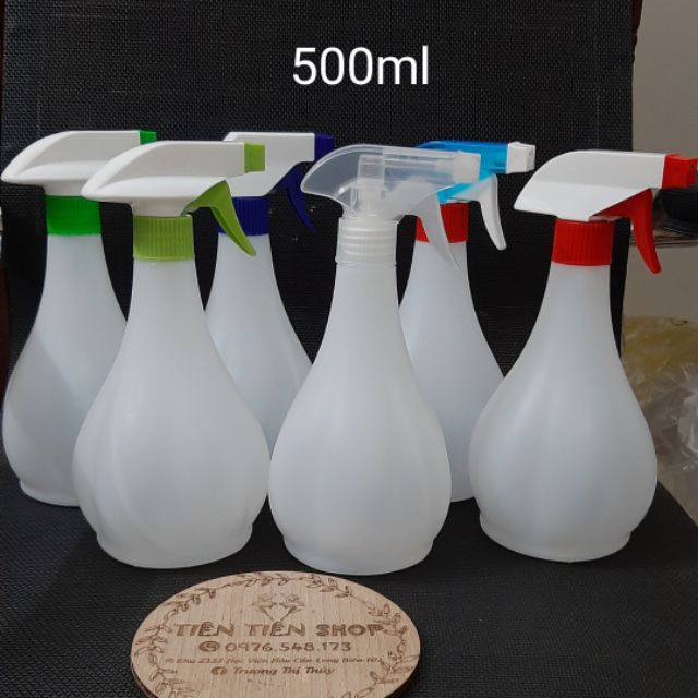 Chai nhựa HDPE hồ lô 500ml đầu xịt