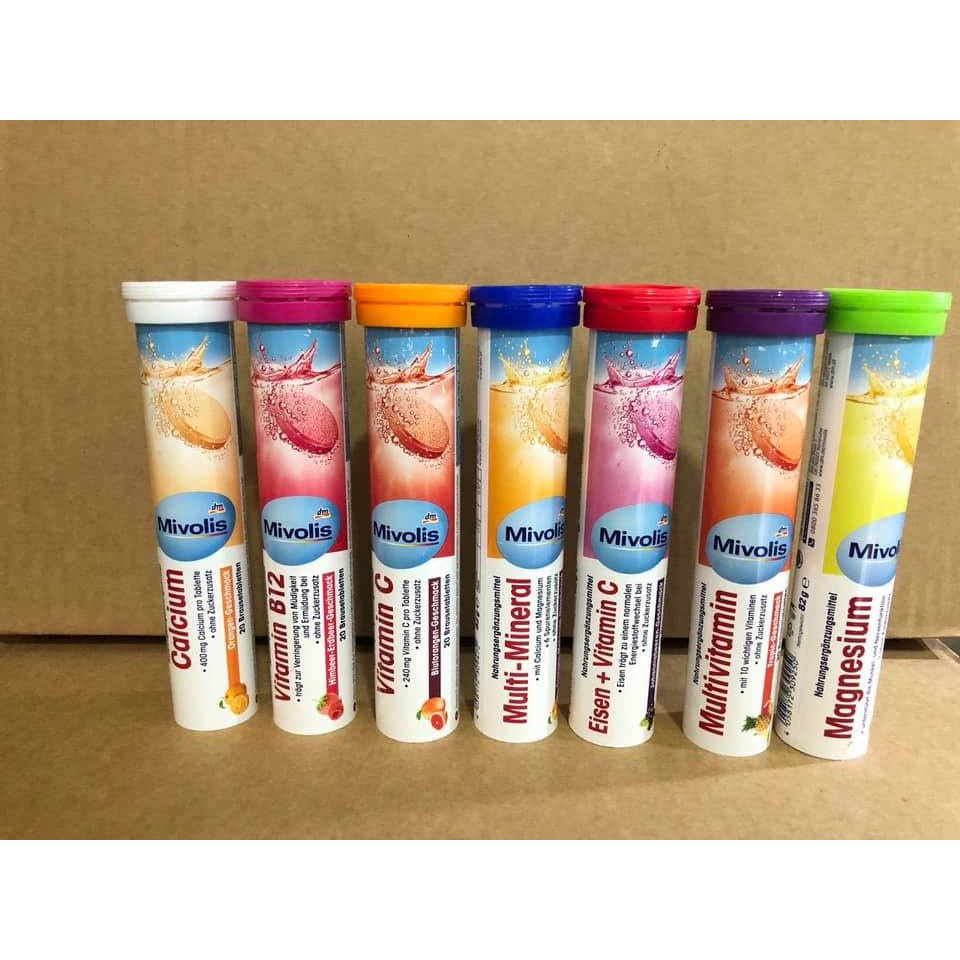 Viên sủi bổ sung Vitamin tổng hợp Mivolis Multivitamin ống 20 viên Đức