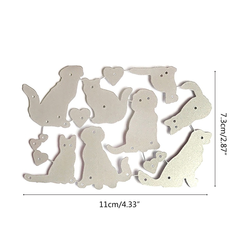 Khuôn Cắt Giấy Kim Loại Hình Chó Mèo Xinh Xắn