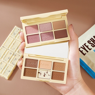 (Hàng Mới Về) Bảng Phấn Trang Điểm Mắt Thương Hiệu Novo Gồm Sáu Màu Tiện Dụng