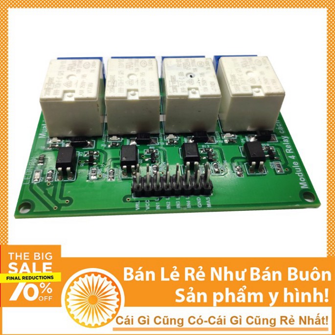 Module Relay 12V 4 Kênh 10A Cách Ly Quang DHCNHN ( Giá Rẻ )