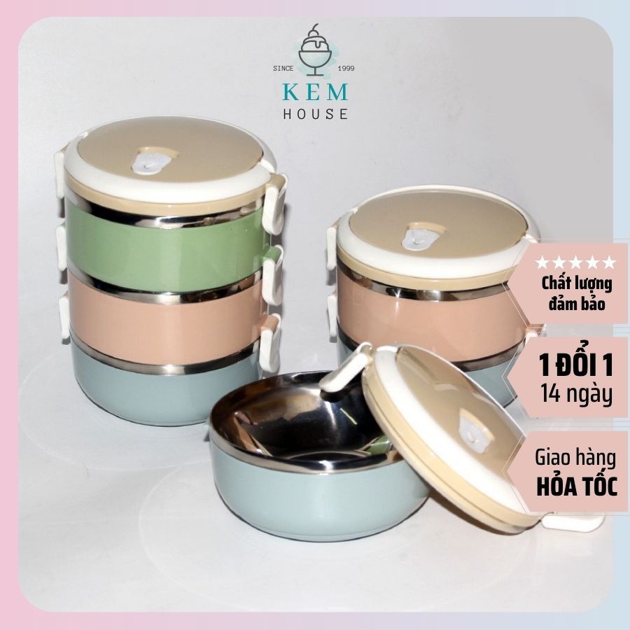 Hộp Đựng Cơm Cặp Lồng Cơm Giữ Nhiệt Lúa Mạch Ruột Inox Chất Lượng Số 1