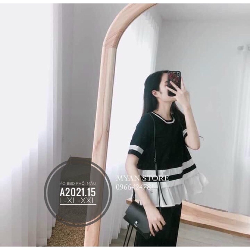 Áo Bigsize babydoll phối màu 55-90kg