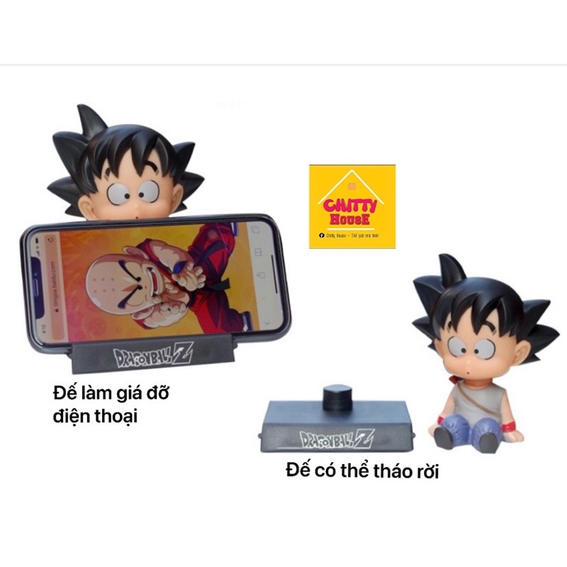 [Thanh lý - Xả kho] Mô hình Son Goku, Krillin - Dragon Ball lắc lư đầu kèm giá điện thoại trang trí taplo, Decor phòng | BigBuy360 - bigbuy360.vn