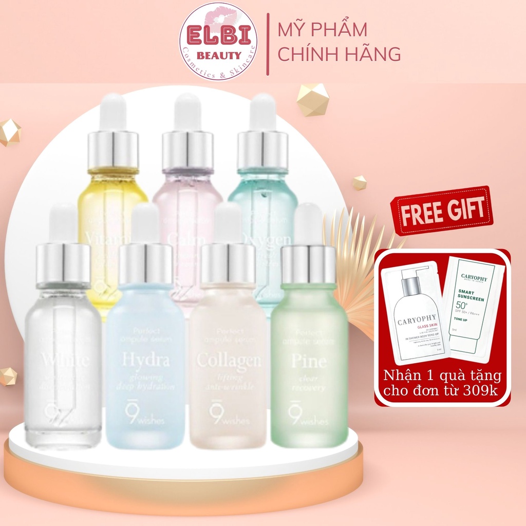 Serum  9 Wishes Hydra Pine Collagen white  Vitamin Glowing Deep Hydration Ampule Tinh Chất Huyết Tha