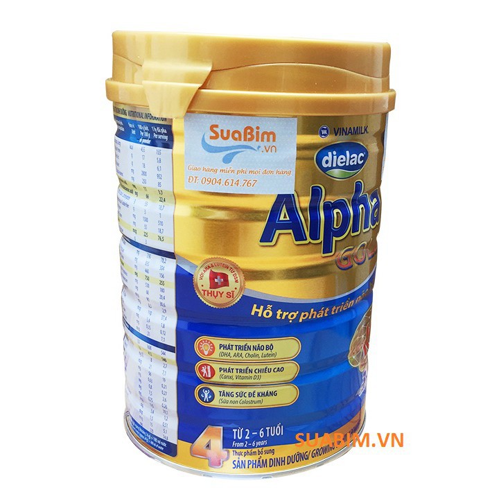 Sữa bột Vinamilk Dielac Alpha Gold Step 4 (900g) mẫu mới