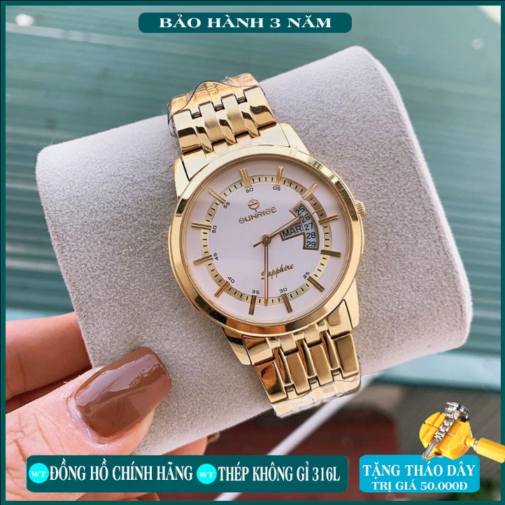 Đồng Hồ Nam Sunrise DM767SWA [ Chính Hãng Full Box ] Sapphire Chống Xước - Chống Nước