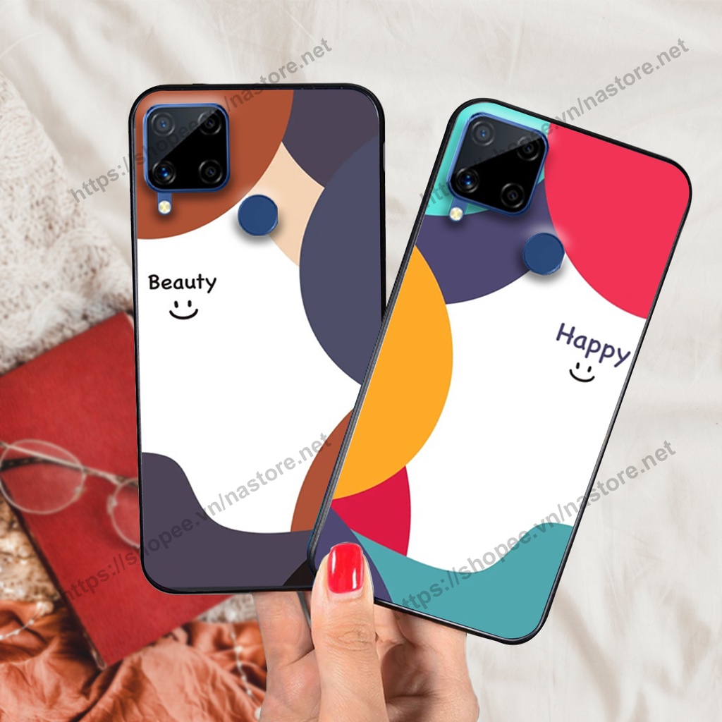 Ốp lưng Realme C12 / Realme C15 / Realme C17 / Realme 7I mặt cười, họa tiết caro đơn giản đẹp cute
