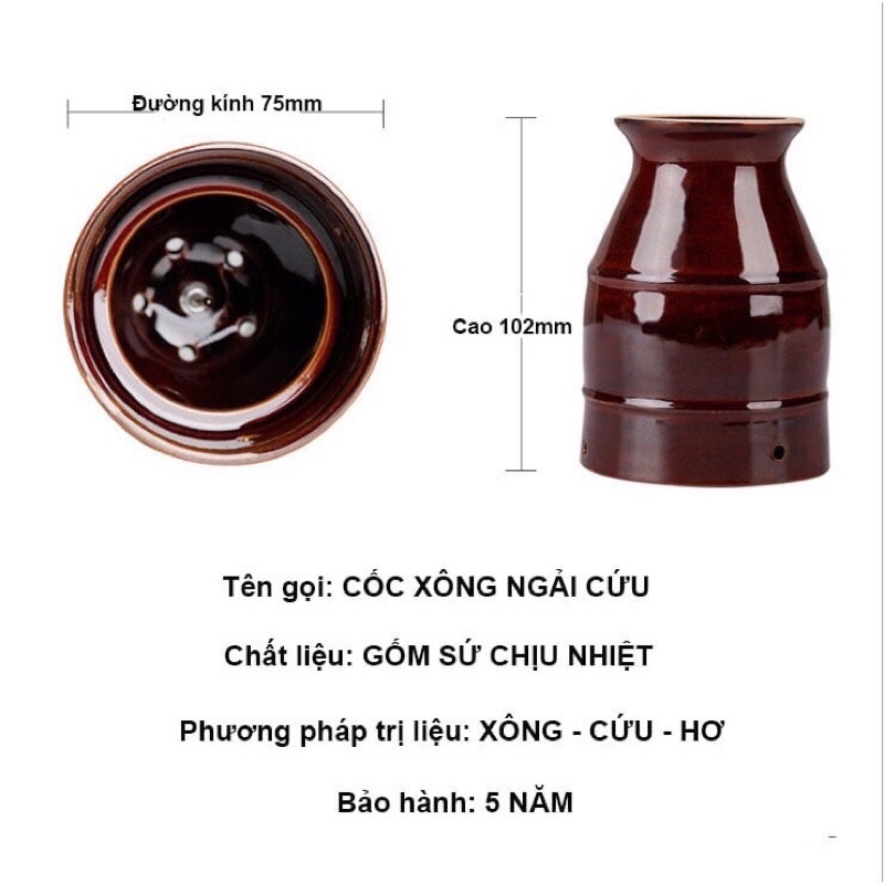 Cốc xông ngải cứu - cốc giác hơi ngải cứu