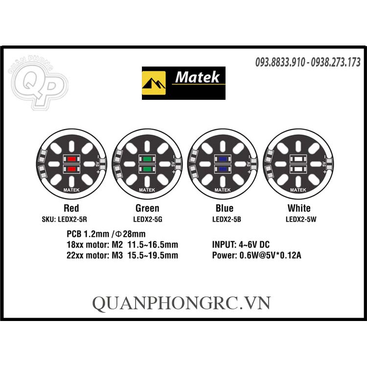 Đèn Led gắn dưới motor 5V (cặp 2 cái)