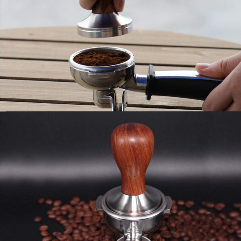 Búa Inox 304 Nén Bột Cà Phê Espresso 51mm Đế Phẳng
