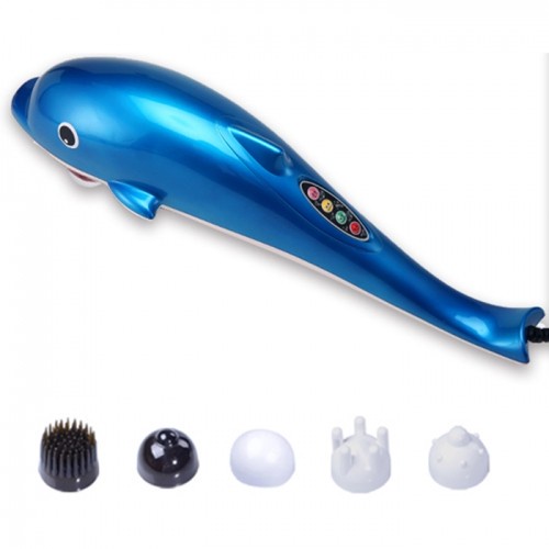 Máy Massage Cầm Tay Cá Heo 6 Đầu PULI PL-608B Điện Tử - Màu Xanh