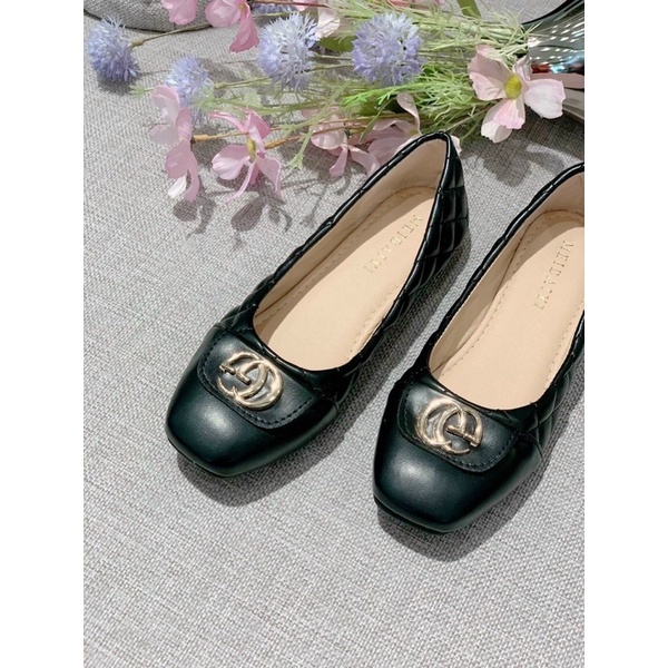 {FREESHIP} [ Loại 1 sẵn hàng] Giày bệt , Giày búp bê trần trám , đế mềm 2 màu đen kem full size 35-39