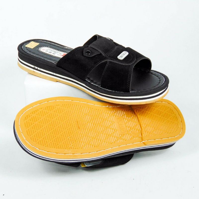 Dép lê nam Bita's chính hãng loại xịn logo bitas đen-nâu