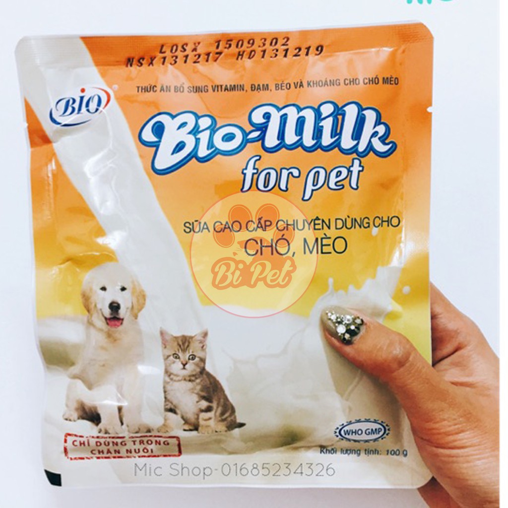  [HÀ NỘI] Sữa Cho Mèo Con Chó Con 💥 CHÍNH HÃNG - GIÁ RẺ 💥Sữa Bio Milk for Pet Gói 100g