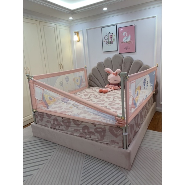 (Bản nâng cấp 2022) Thanh Chắn Giường BABY SMILES hạ chéo 1 bên, độ cao tuỳ chỉnh 65-95CM