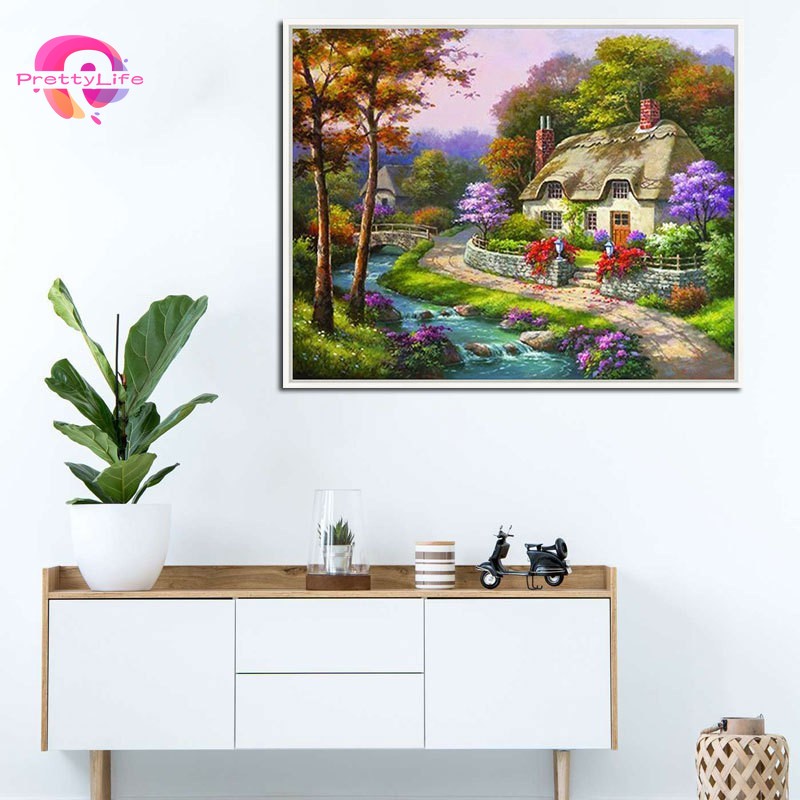 Bộ tranh đính đá 5D họa tiết độc đáo kích thước 40x30cm DIY dùng trang trí