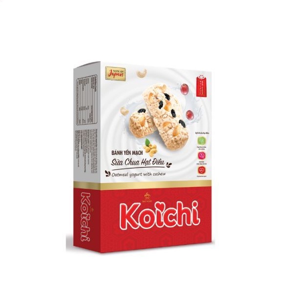 Bánh Koichi yến mạch sữa chua hạt điều hộp 186g