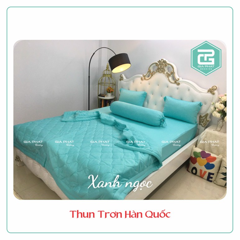 Link 2 - Bộ ga gối, Drap Thun Lạnh Hàn Quốc {4 món} họa tiết trơn 1 màu cao cấp