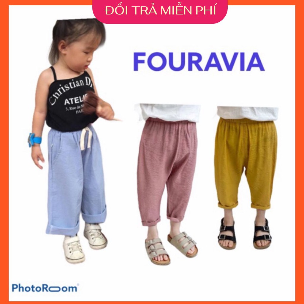 Quần bé trai bé gái chất đũi xuất xịn mềm mát sành điệu