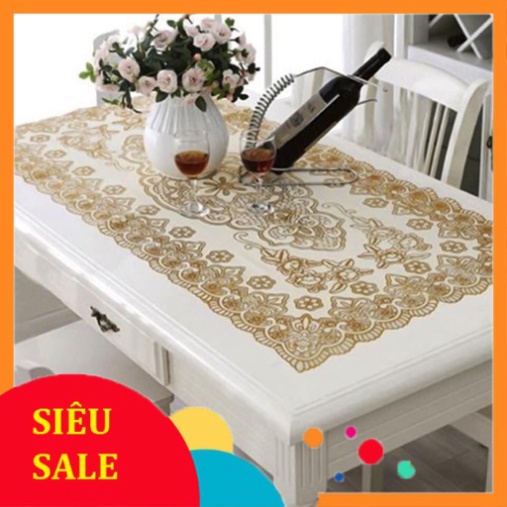 Khăn Bàn Nhựa 3D Hoa Văn Nổi Chống Thấm Kích Thước 50 X 110 cm Siêu Sang Chảnh