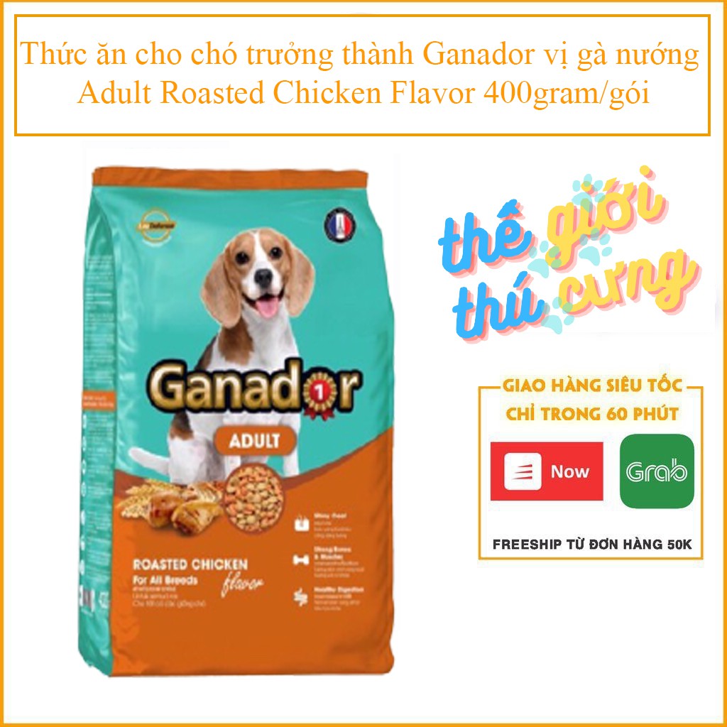 [Mới]Thức ăn cho chó trưởng thành Ganador vị gà nướng Adult Roasted Chicken Flavor 400gram/gói