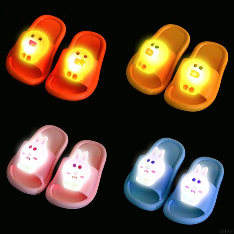 Xăng đan Chống Trượt Thoáng Khí Có Đèn Led Dạ Quang Họa Tiết Động Vật Thỏ Thời Trang Mùa Hè Đi Biển Mùa Hè Dành Cho Trẻ Em