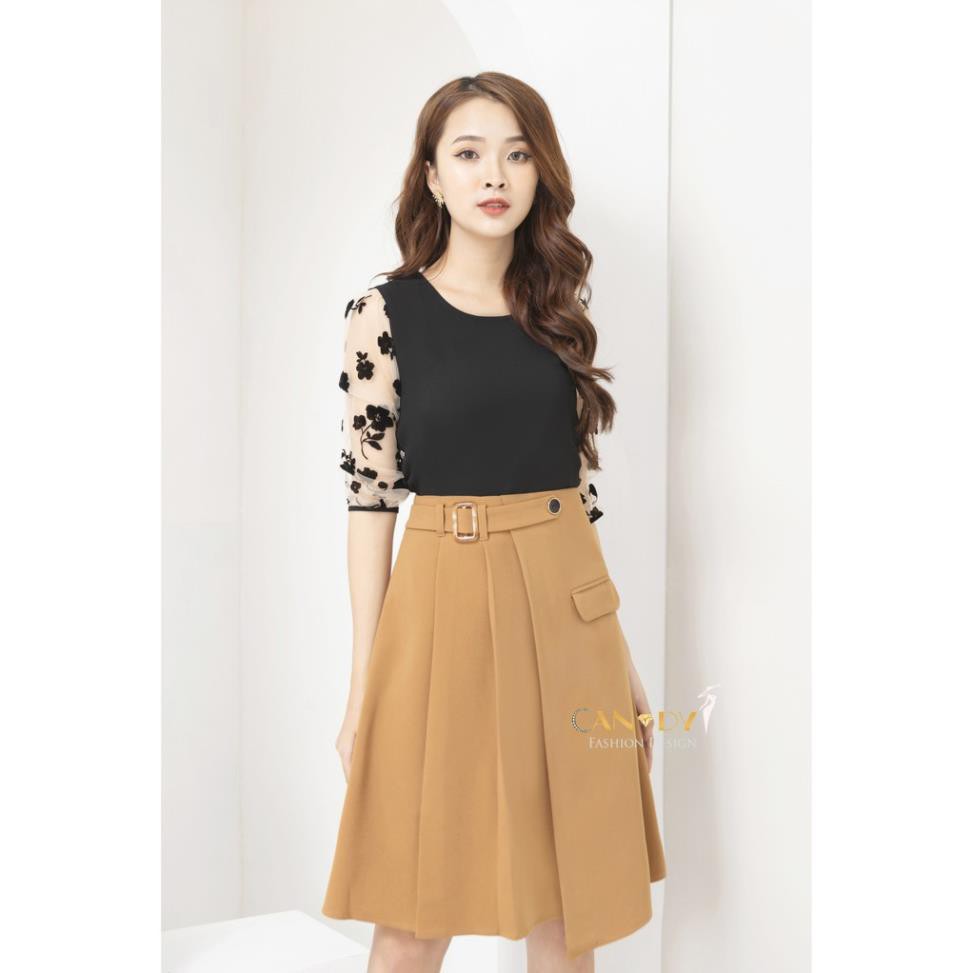 Chân Váy VNXK Cao Cấp - Chân Váy Thiết Kế  Xếp Ly Phối Đai Chữ A Sieu Sang Cho Nàng Công Sở - TINI Shop | BigBuy360 - bigbuy360.vn