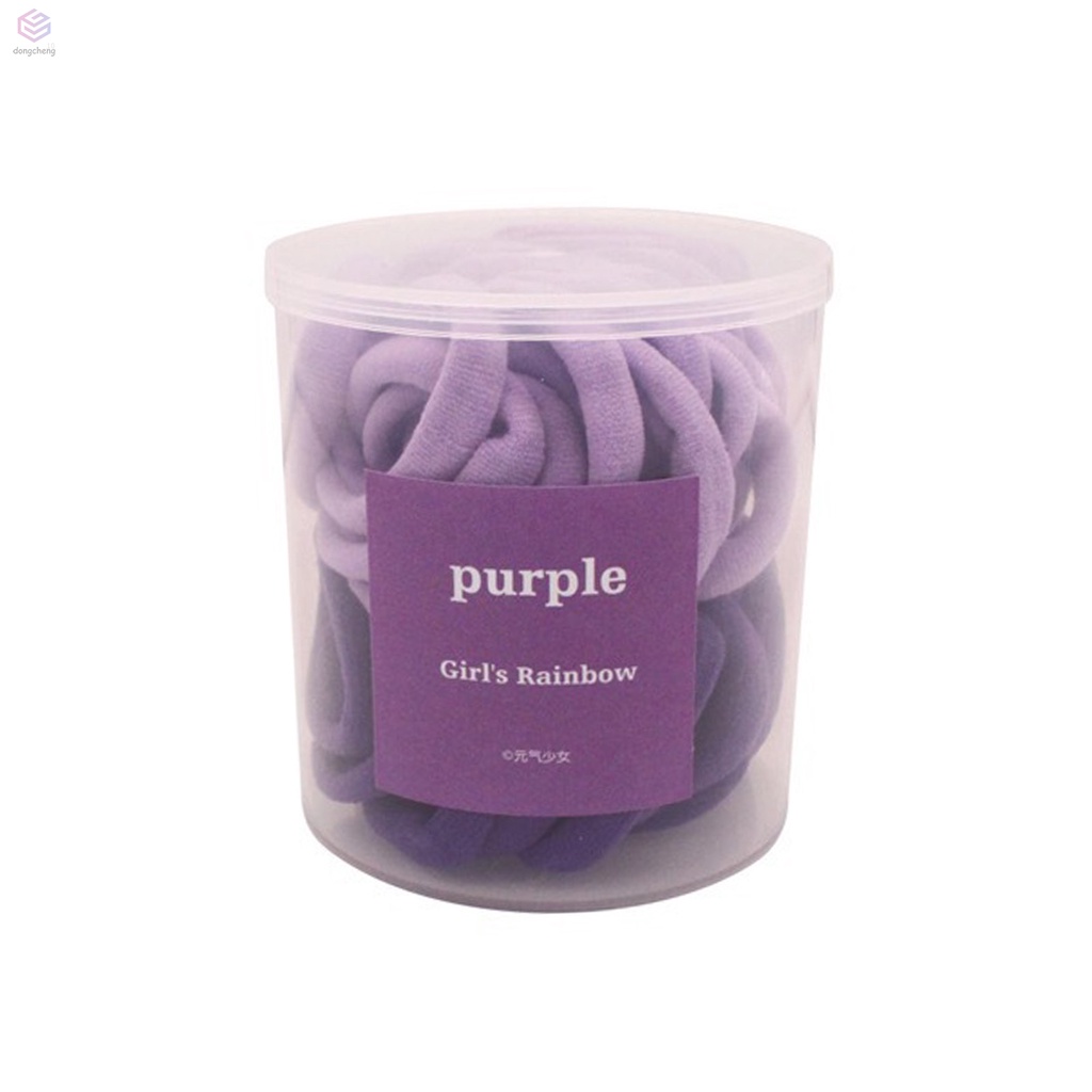 Set 50 Dây Cột Tóc Cotton 6 Màu Tím / Xanh Lá / Xanh Lá / Đen / Vàng / Đen / Dày / X