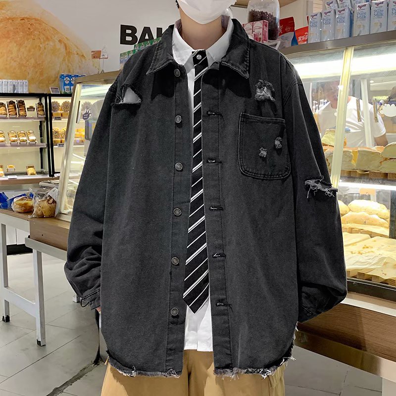 Áo khoác ngoài nam from rộng, áo jean nam form rộng phong cách hàn quốc unisex ulzzang hàn quốc học sinh sinh viên
