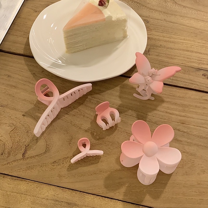 Set 5 Kẹp Ngoạm Tóc Cho Bạn Nữ Màu Hồng Siêu Xinh