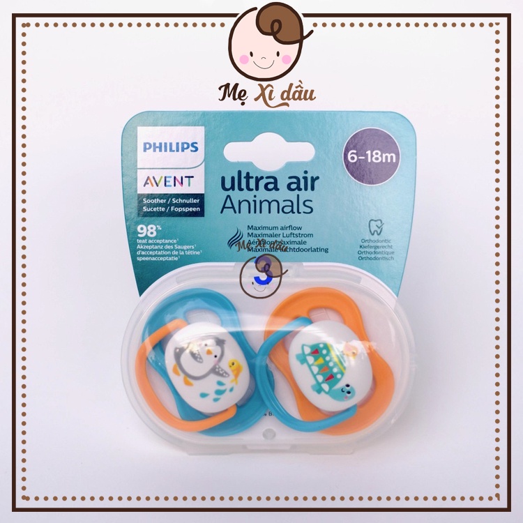 Shop mẹ xì dầu Ty giả, Ti ngậm Philips Avent Ultra Air Animal cho bé