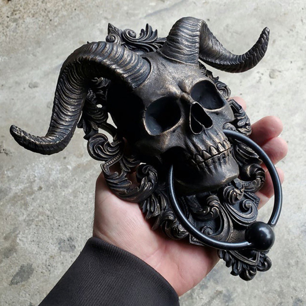 BEAUTY Porch For Yard Lawn Outdoor Garden Decoration Sheephead Skull Statue Creative Crafts Resin Figurines Home Sculpture
