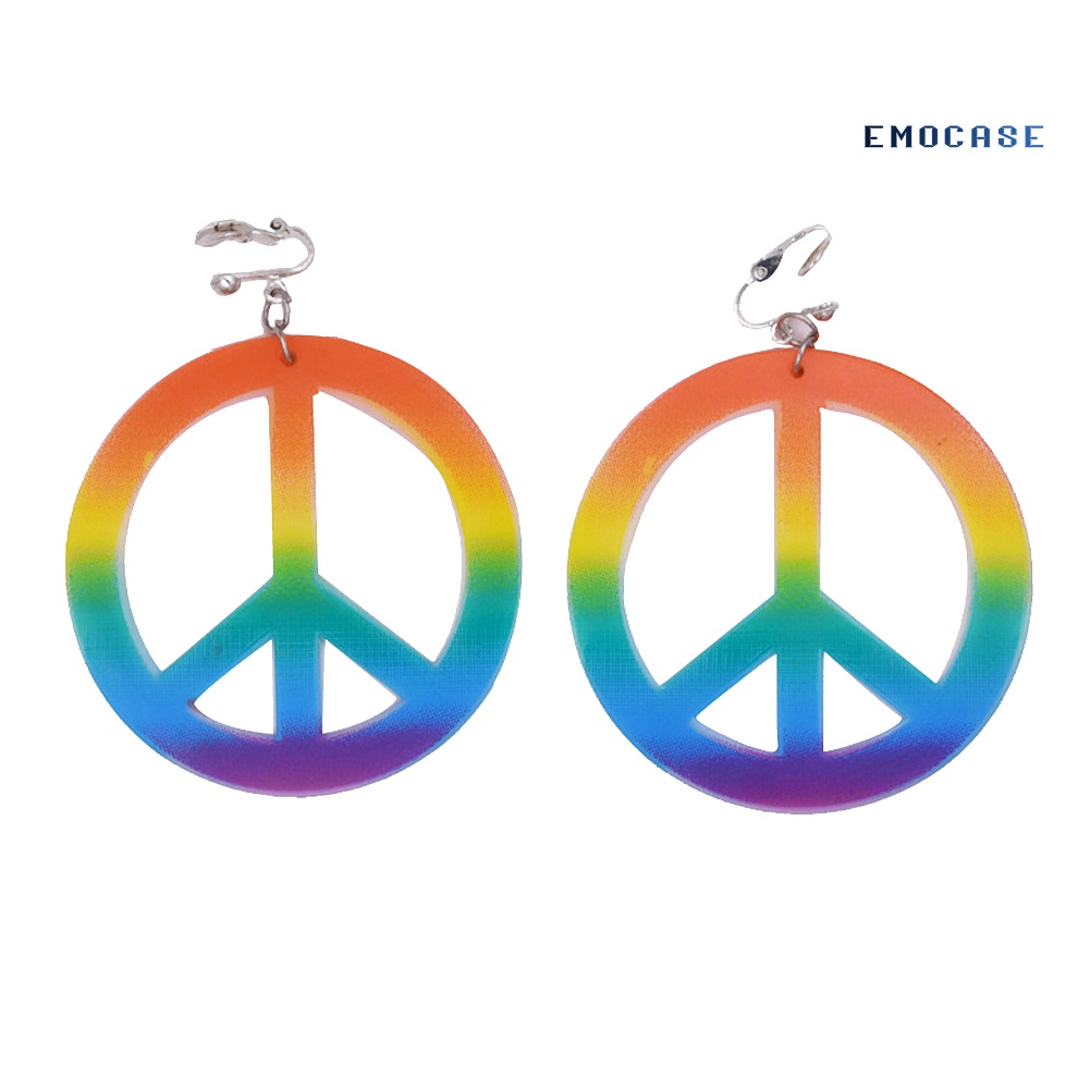 Bộ Vòng cổ + Bông Tai Biểu Tượng Hòa Bình Nhiều Màu Trang Trí Tiệc Halloween