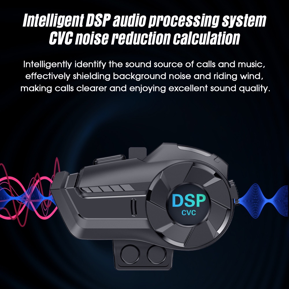 Bộ Đàm Liên Lạc Gắn Mũ Bảo Hiểm Xe Máy Bluetooth 5.0 800M Tích Hợp FM