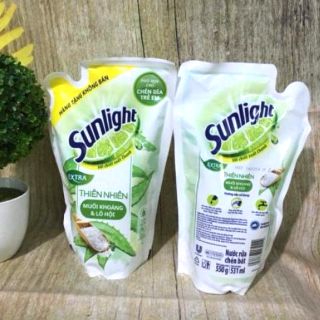 Combo 10 bịch Nước rửa chén Sunlight Thiên Nhiên Lô Hội Muối Khoáng (an toàn cho chén dĩa trẻ em) chỉ 13k