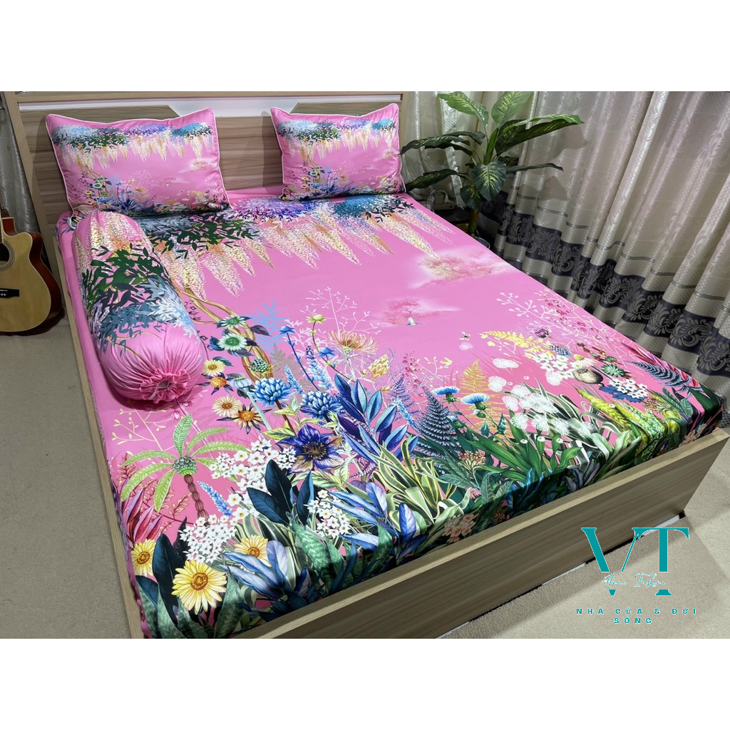 Bộ Chăn Ga Thun Lạnh Ý 5D