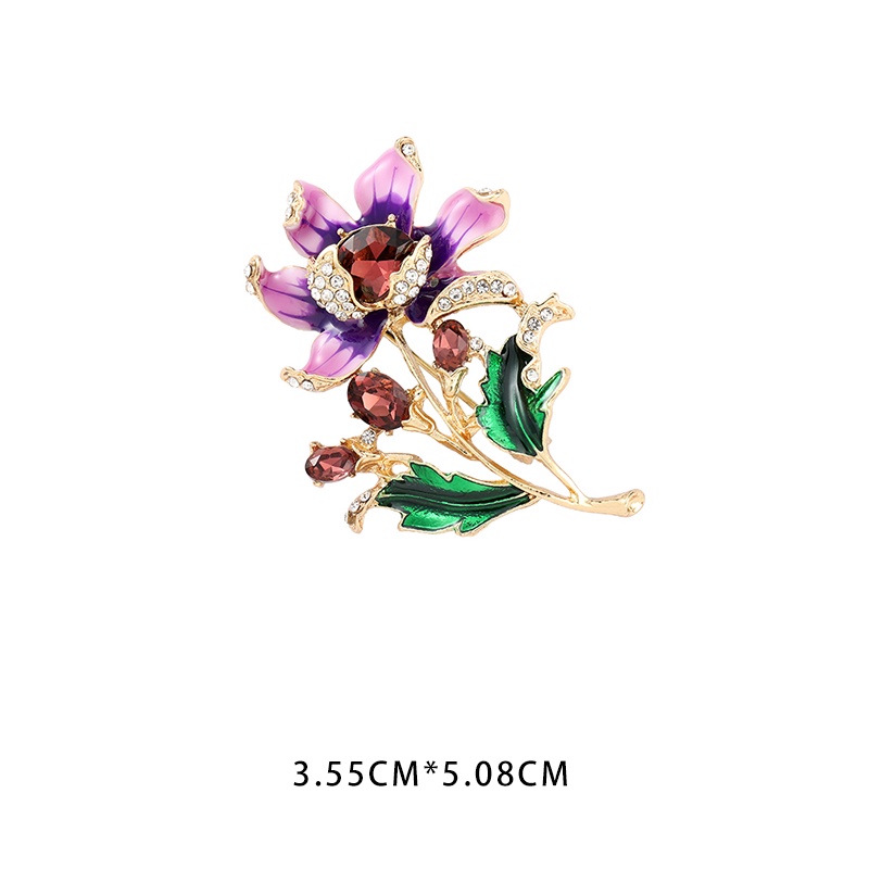 Ghim Cài Áo Hình Hoa Trà Cao Cấp Chống Chói Thiết Kế Phù Hợp Với Nữ