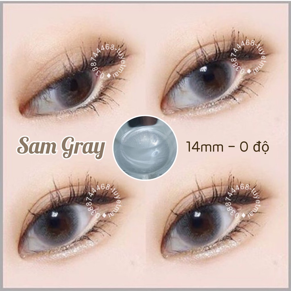 Lens Xám Tây Sam Gray 14mm 0 Độ - Kính Áp Tròng Hàn Quốc Chính Hãng Vassen Sexy Me