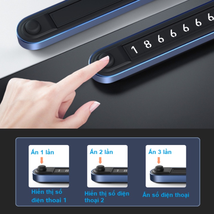 Bảng số điện thoại gắn taplo ô tô phản quang cao cấp DK-GD321 tích hợp cho 2 số điện thoại khác nhau