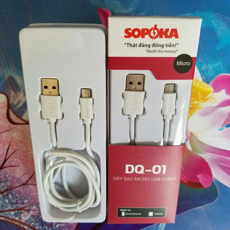 Cáp Sạc Điện Thoại SOPOKA DQ-02 Dành Cho SAMSUNG,OPPO, SONY, HCT...